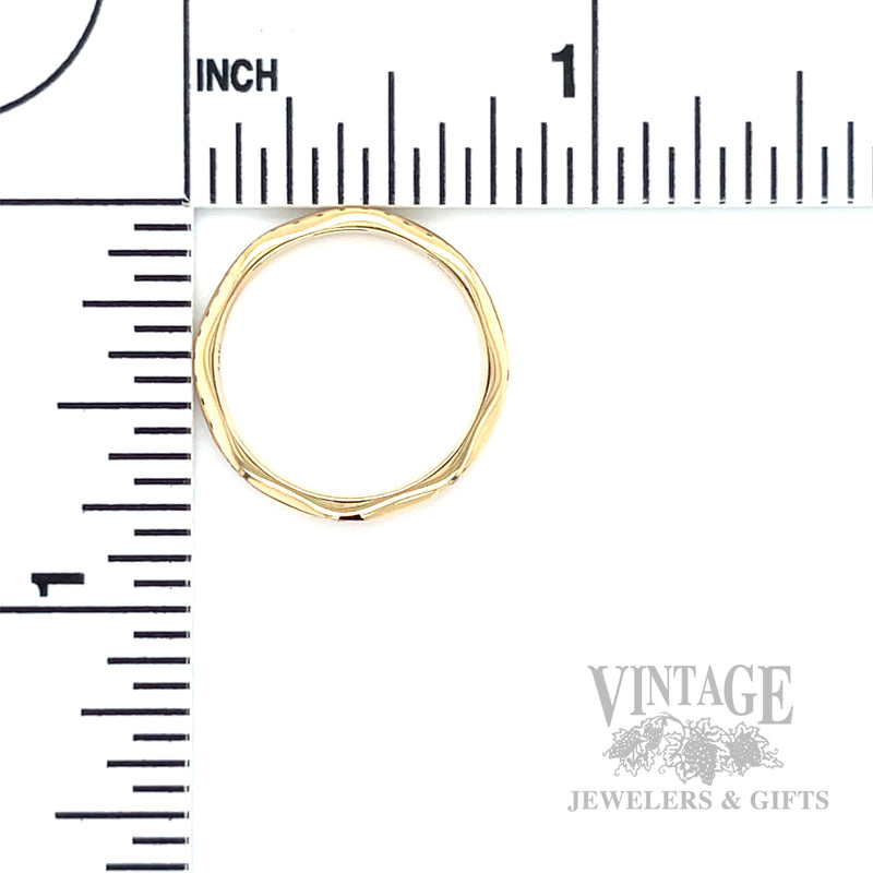 Marquise Pattern Diamond Accented 14k Gold Ring Scale View