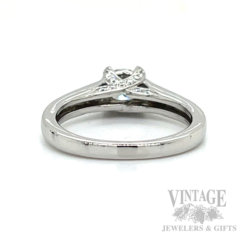 Accented Gallery Platinum Diamond Ring Back/Interior View