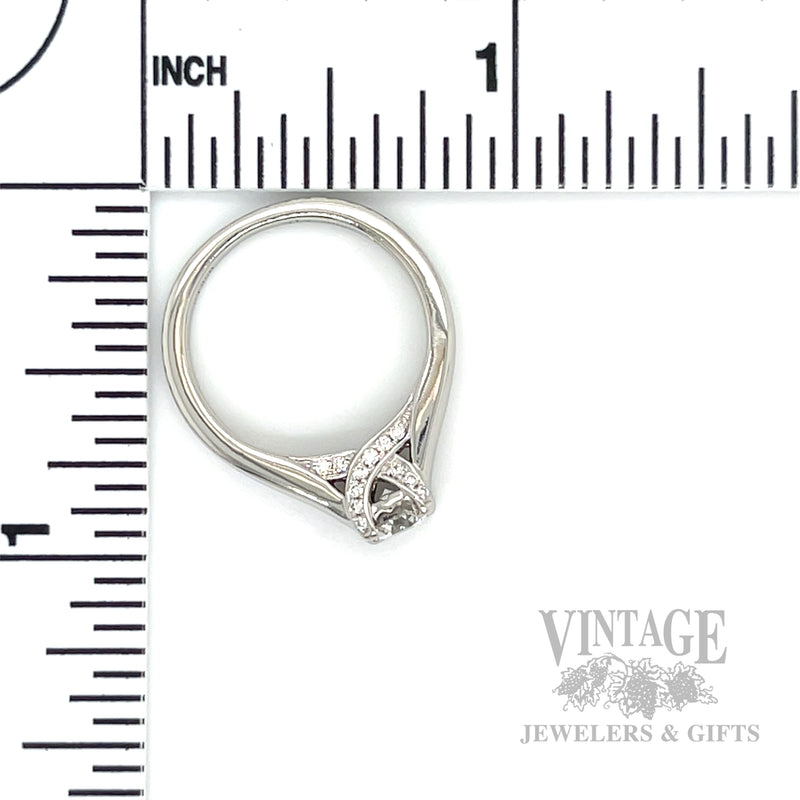 Accented Gallery Platinum Diamond Ring Scale View