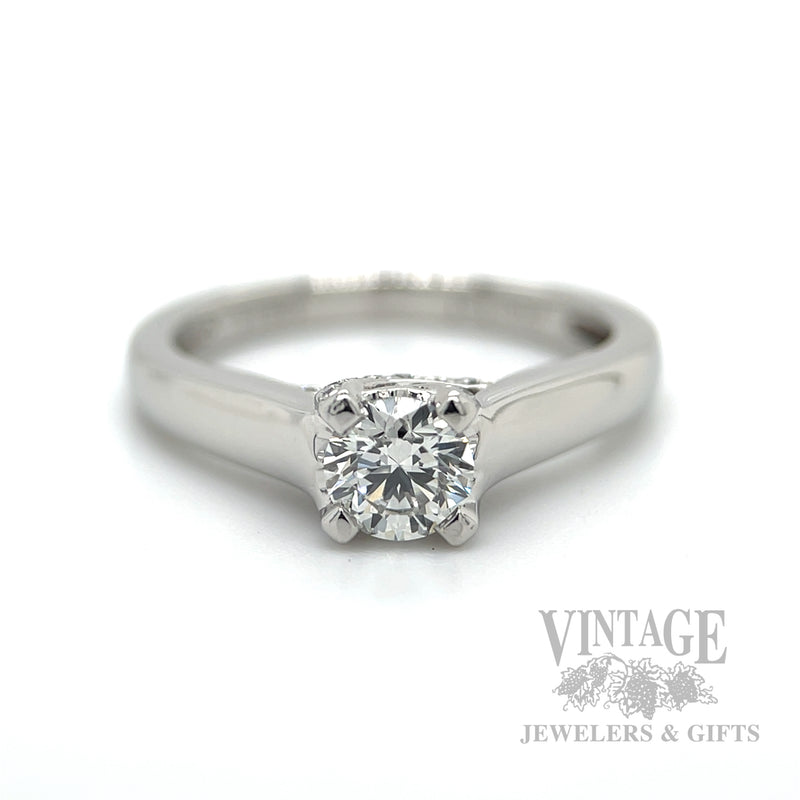 Accented Gallery Platinum Diamond Ring Detailed View