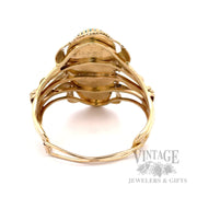 "Carlos White Eagle" Native American 14K Gold and Turquoise Cuff Bracelet Signature/Interior View