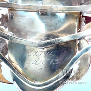 "Carlos White Eagle" Native American 14K Gold and Turquoise Cuff Bracelet Signature Detail