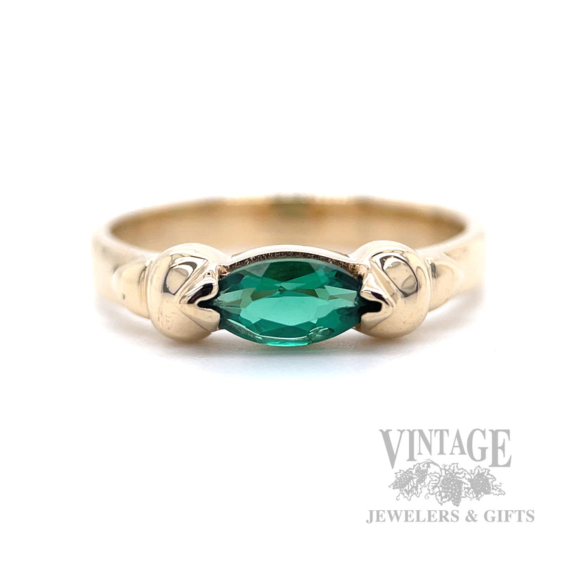 East/West Emerald 14k Gold Ring