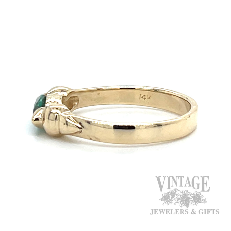 East/West Emerald 14k Gold Ring