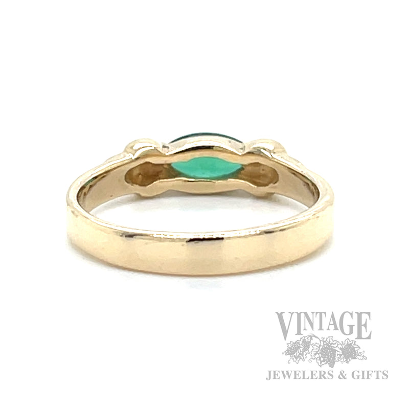 East/West Emerald 14k Gold Ring