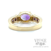 Mixed Cut Amethyst and Diamond Accented 14k Gold Ring Back View