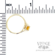 Solitaire Yellow Sapphire 14k Gold Ring Side View