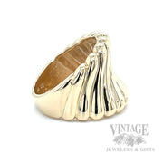 Striped Puff 14K Gold Ring Side View 2