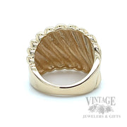 Striped Puff 14K Gold Ring Back View