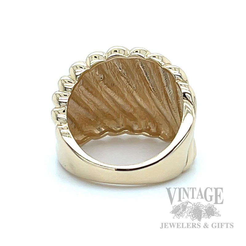 Striped Puff 14K Gold Ring Back View