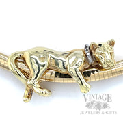 Panther Omega 14k Gold Slide Pendant on 6 mm Omega Necklace