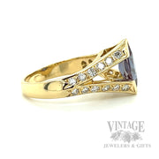Chevron Alexandrite Diamond Accented 14k Gold Ring Side View