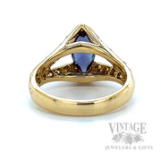 Chevron Alexandrite Diamond Accented 14k Gold Ring Back View