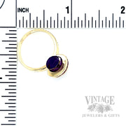 Ruby Wrapped Amethyst Crystal 12k Gold Ring Scale View