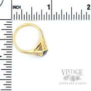 Chevron Alexandrite Diamond Accented 14k Gold Ring Scale View