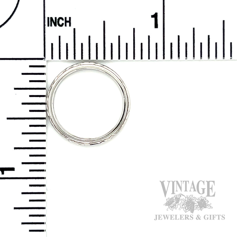 Engraved 18k White Gold Ring Scale View