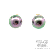 Tahitian Pearl 14k Gold Earrings Front View