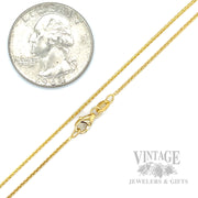20" Wheat 14k Gold Chain Necklace Scale View