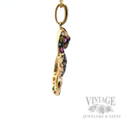 EFFY Multi-Colored Sapphire and Diamond Seahorse 14k Gold Pendant Side View