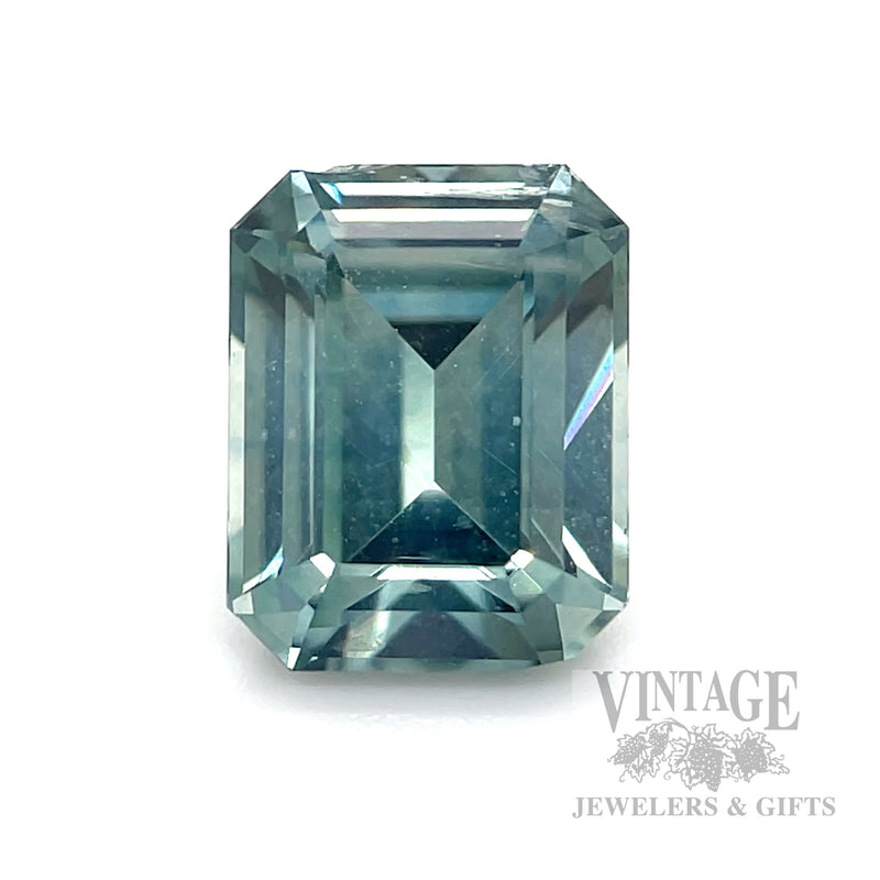 3.43 Carat Natural Montana Cushion Cut Teal Sapphire Front View