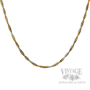 16" 1.8 mm Twisted Serpentine Two Tone 18k Gold Chain Necklace Front View
