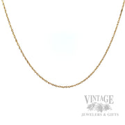 18" .8 mm Loose Rope 14k Gold Chain Necklace Front View