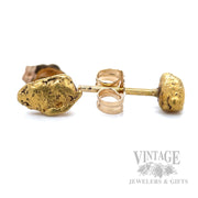 4.5 mm Natural Gold Nugget Earrings Side View