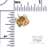 8.0 mm Natural Gold Nugget Earrings Scale View