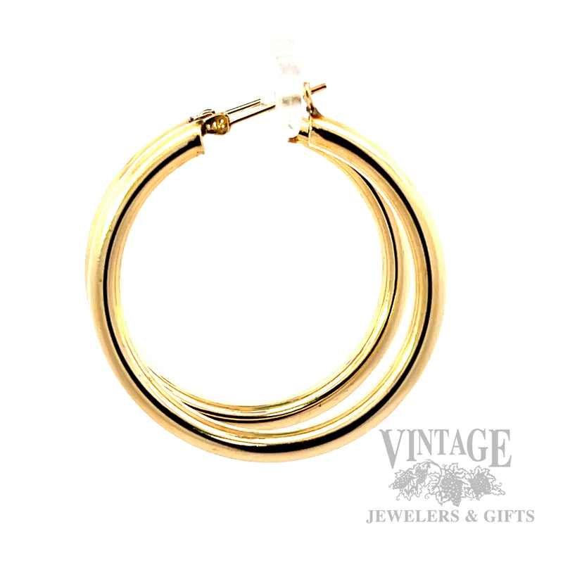 38 mm 14k Gold Hoop Earrings Side View
