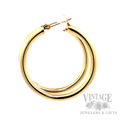 38 mm 14k Gold Hoop Earrings Side View