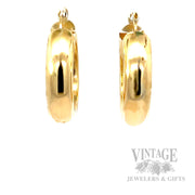 25 mm 14k Gold Hoop Earrings Front View
