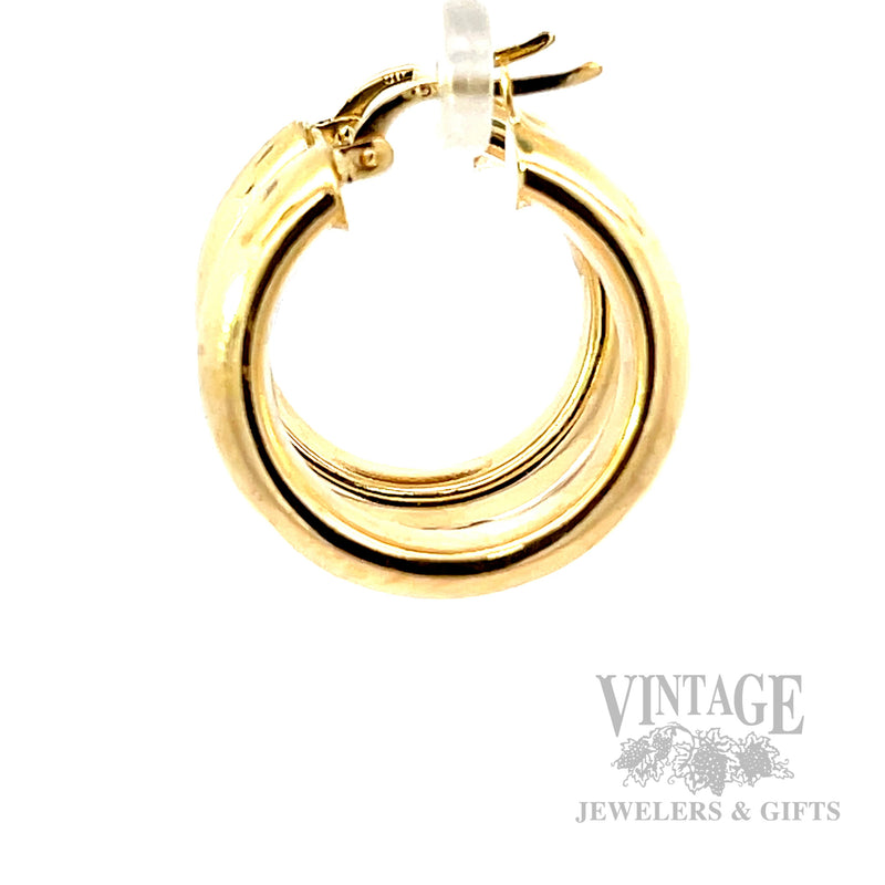 25 mm 14k Gold Hoop Earrings Side View