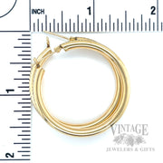 38 mm 14k Gold Hoop Earrings Scale View
