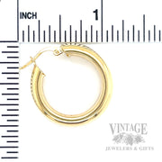 25 mm 14k Gold Hoop Earrings Scale View