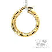 Wavy Textured 14k Gold Hoop Earrings Side View