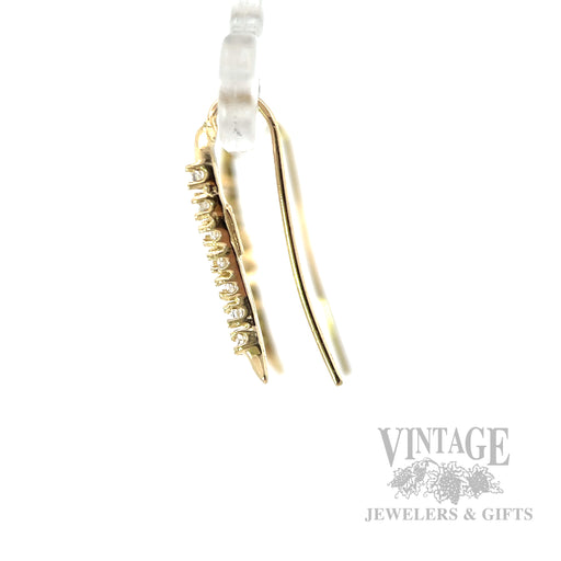 Accented Curved Line 12k Gold Earrings Side View