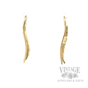 Accented Curved Line 12k Gold Earrings Back View