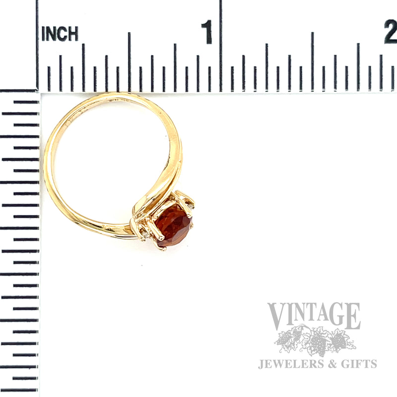 Citrine Diamond Accented 14k Gold Ring