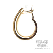 Diamond Cut 14k Gold C-Hoop Earrings Side View