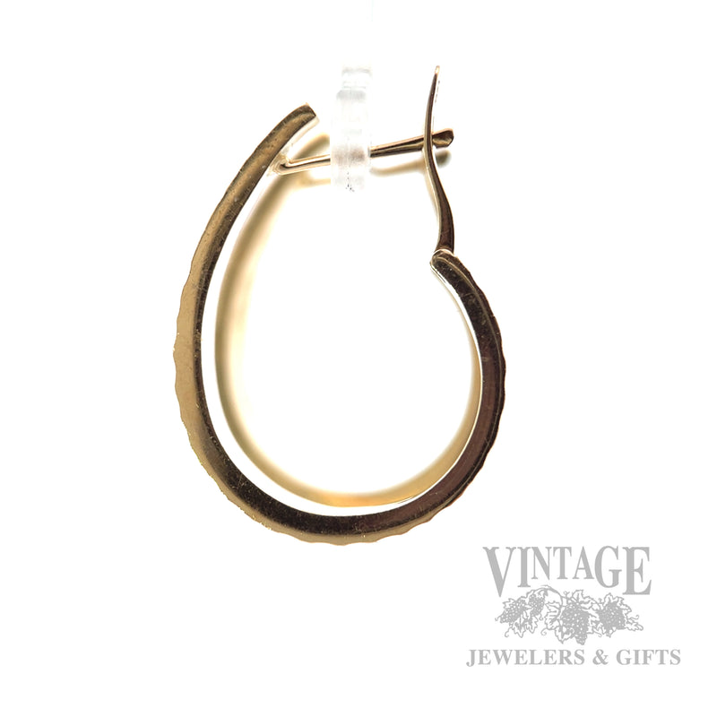 Diamond Cut 14k Gold C-Hoop Earrings Side View