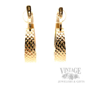 Diamond Cut 14k Gold C-Hoop Earrings Back View