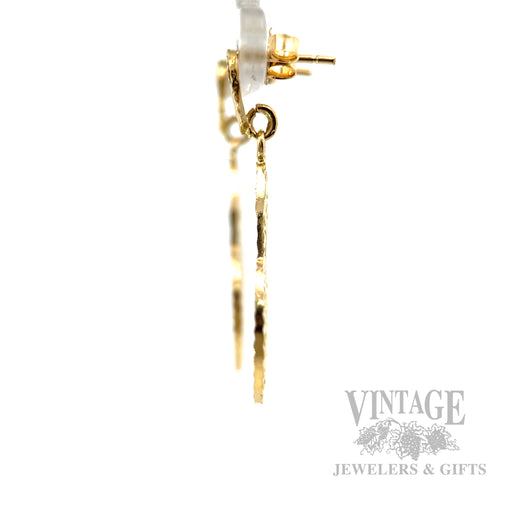 Filigree 14k Gold Dangle Earrings Side View