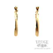 Freeform Oval 14k Gold Hoops Back View