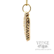 Diamond Pave´ 14k Gold Heart Pendant Side View
