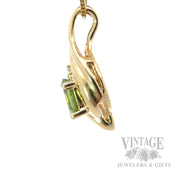 Peridot Diamond Accented 10k Gold Slide Pendant Side View