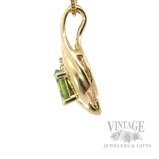 Peridot Diamond Accented 10k Gold Slide Pendant Side View