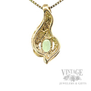 Peridot Diamond Accented 10k Gold Slide Pendant Back View