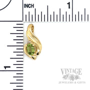 Peridot Diamond Accented 10k Gold Slide Pendant Scale View