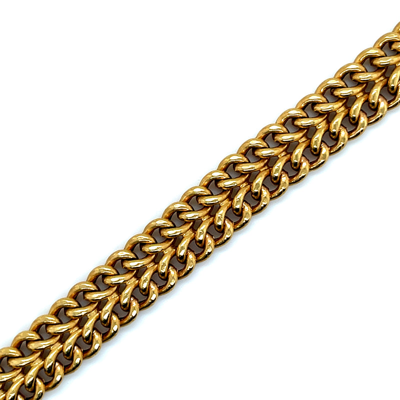 Double Curb 18k Gold Bracelet