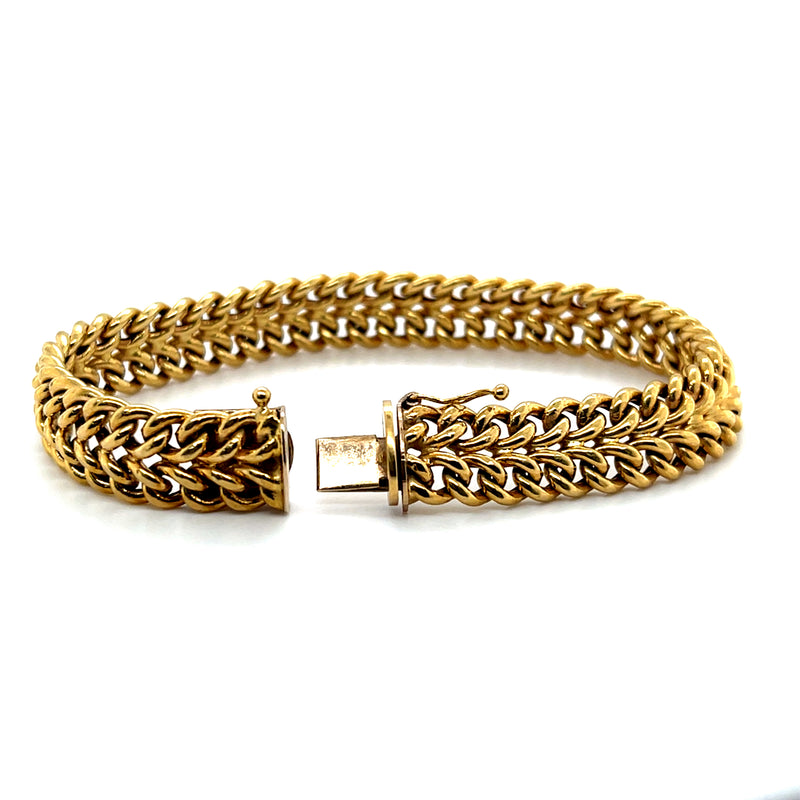 Double Curb 18k Gold Bracelet